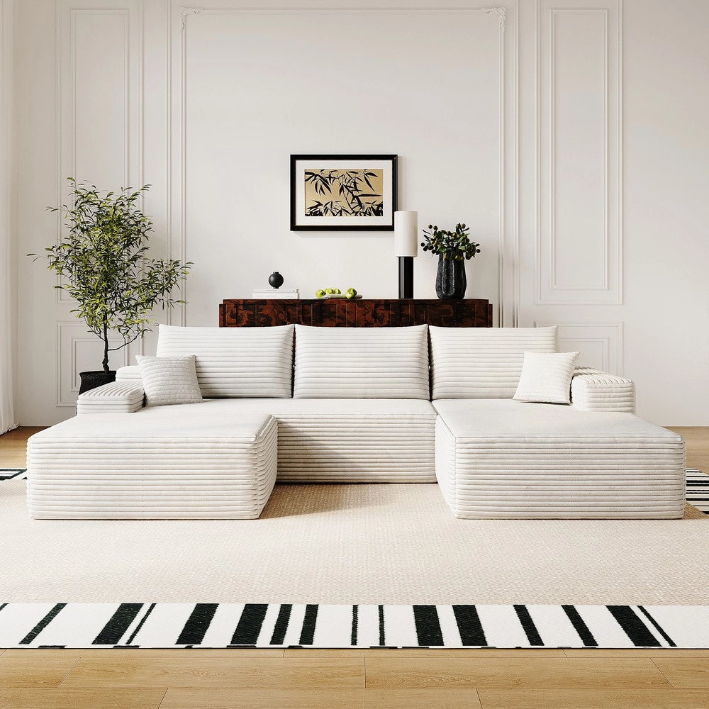 Divano angolare modulare Chaise Longue ¨C Minimal ¨C Bianco, 270cm