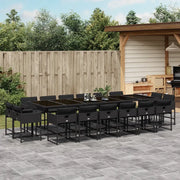 Set da Pranzo da Giardino 17 pz con Cuscini Nero in Polyrattan 3211423