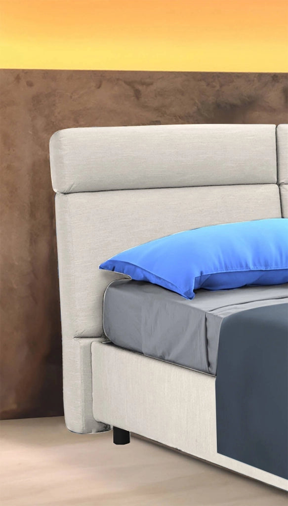 Letto Matrimoniale Ator, Letto Matrimoniale Sfoderabile Made in Italy, Beige