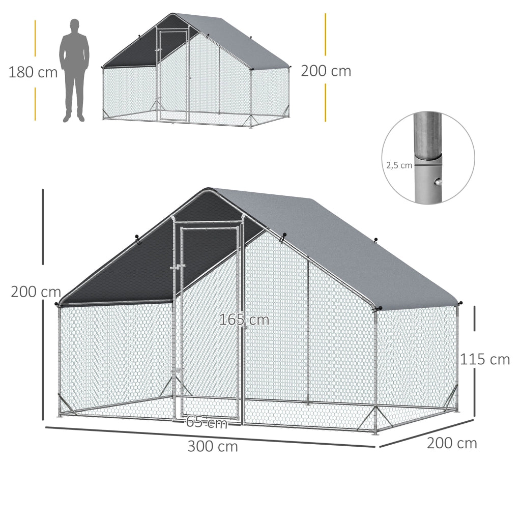 Pollaio con tettoia per galline ¨C zephmum ¨C 3x2x2 m