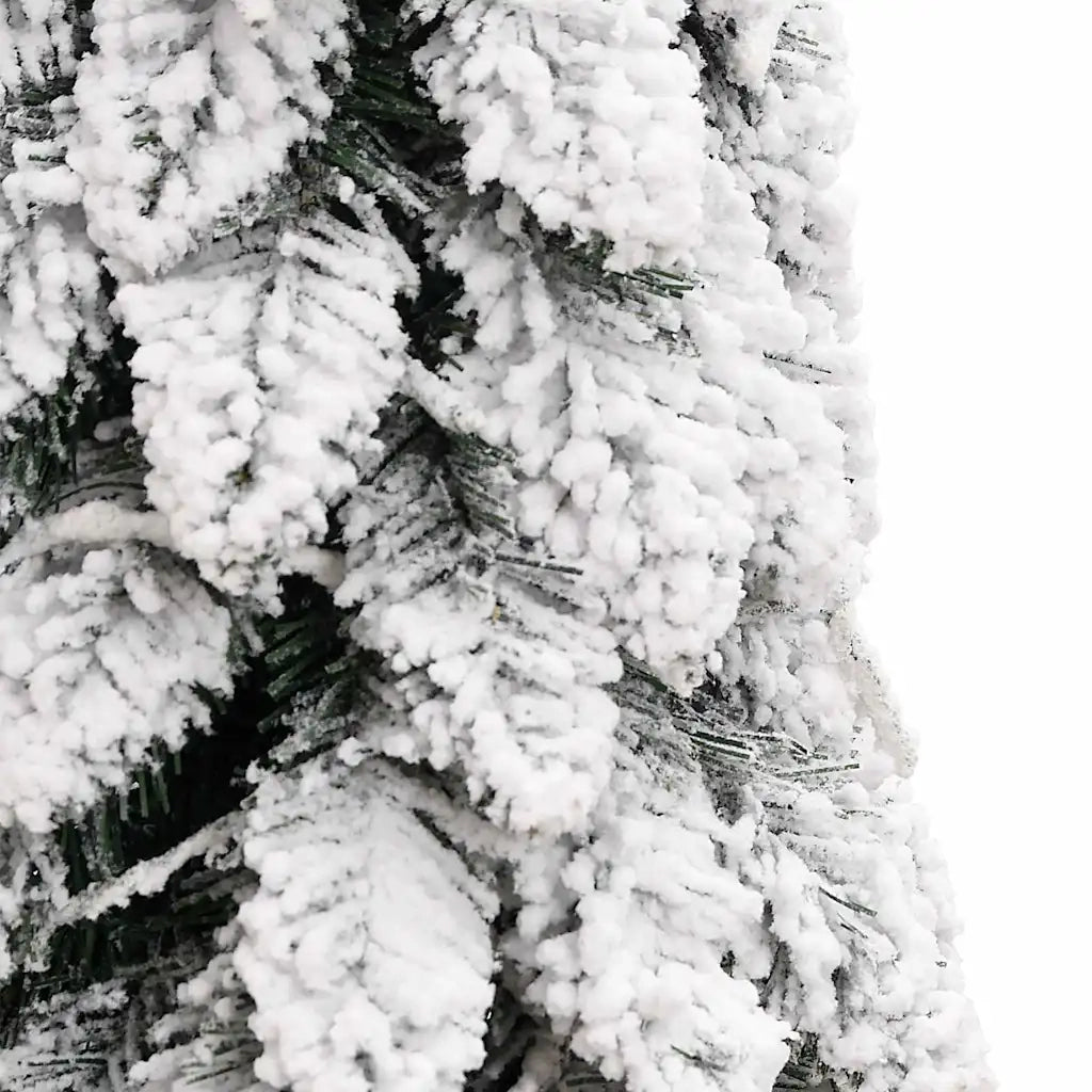 Albero di Natale Artificiale con 80 LED e Neve Floccata 150 cm 357697