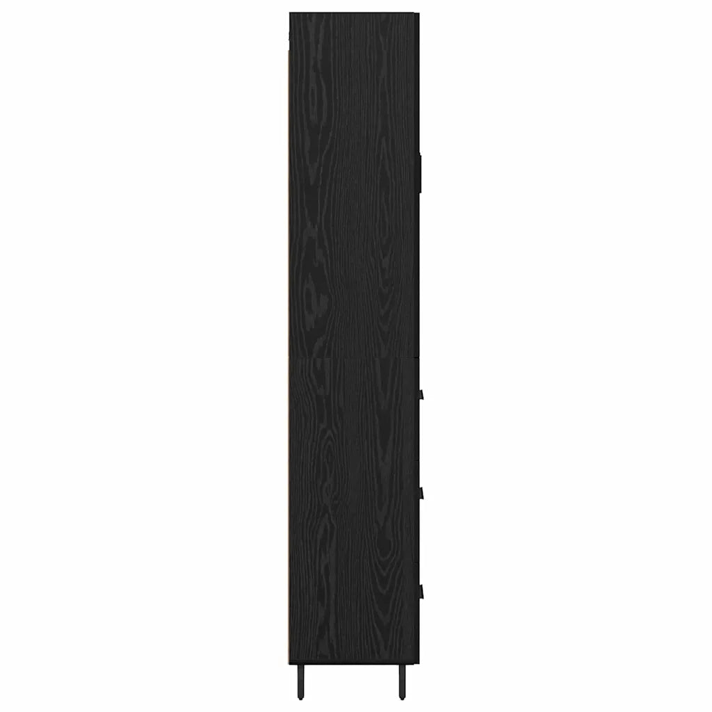Credenza con cassetto 2 pcs Rovere Nero Legno multistrato 3416083