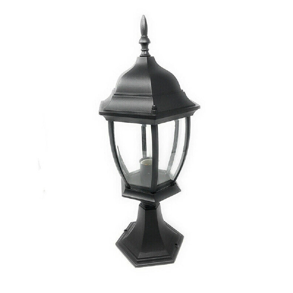 Trade Shop - Lampione Da Giardino 48cm Lanterna In Vetro E27 Luce Da Esterno Alluminio Es45 -