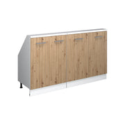 Vicco Mobile cucina sottotetto Rovere artigianale/bianco 140 cm Set di 2