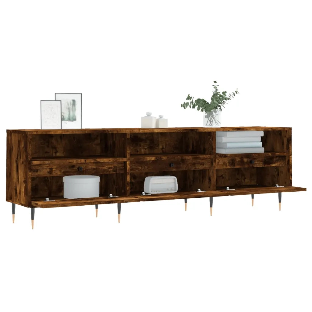 Mobile Porta TV Rovere Fumo 150x30x44,5 cm in Legno Multistrato 831265