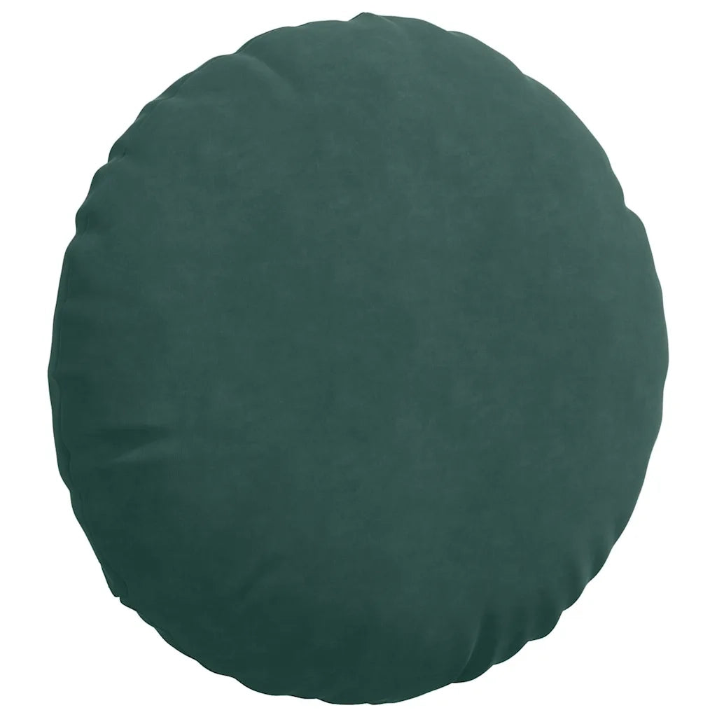 Cuscini per Seduta 2 pcs Verde Scuro Ø50 x 19 cm Velluto