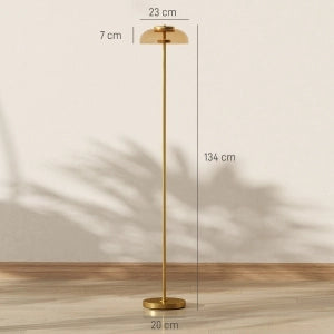 Lampada da terra LED per soggiorno 3000K con interruttore a pedale, finitura antique brass