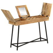 vidaXL Toeletta 105x35x75cm Legno Massello Mango Grezzo e Ferro