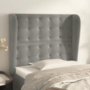 Testiera ad Orecchio-Testata con Orecchie Grigio Chiaro 93x23x118/128 cm in Velluto 913193
