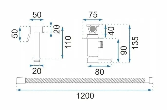 Rubinetto Bidet Rea Lungo Loop Titan