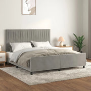 Giroletto senza Materasso Grigio Chiaro 160x200 cm Velluto
