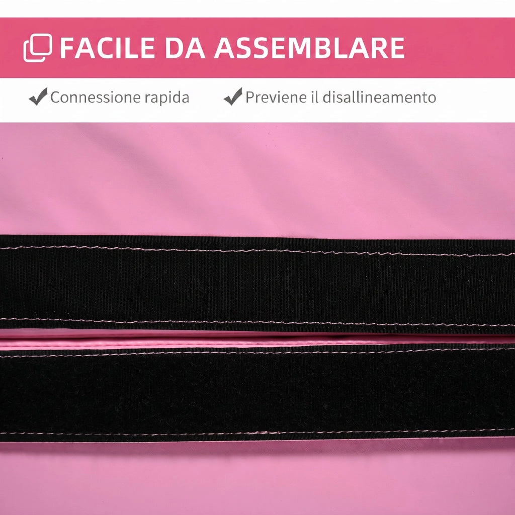 Tappeto Pole Dance Antiscivolo Pieghevole Ø150x5 cm in Schiuma EPE e PVC Rosa