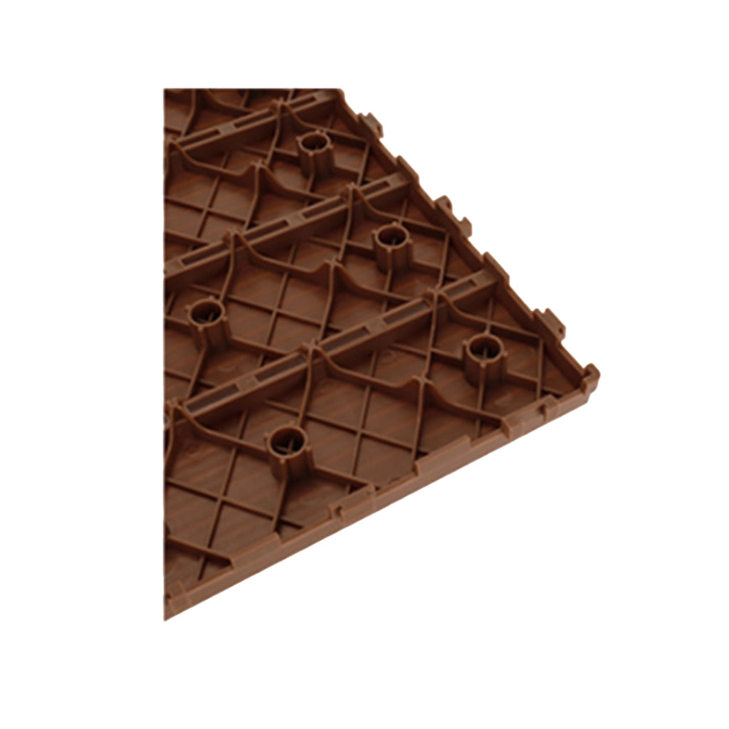 Set 10 Piastrelle PVC Giardino 30x30x2 cm Marrone a Incastro