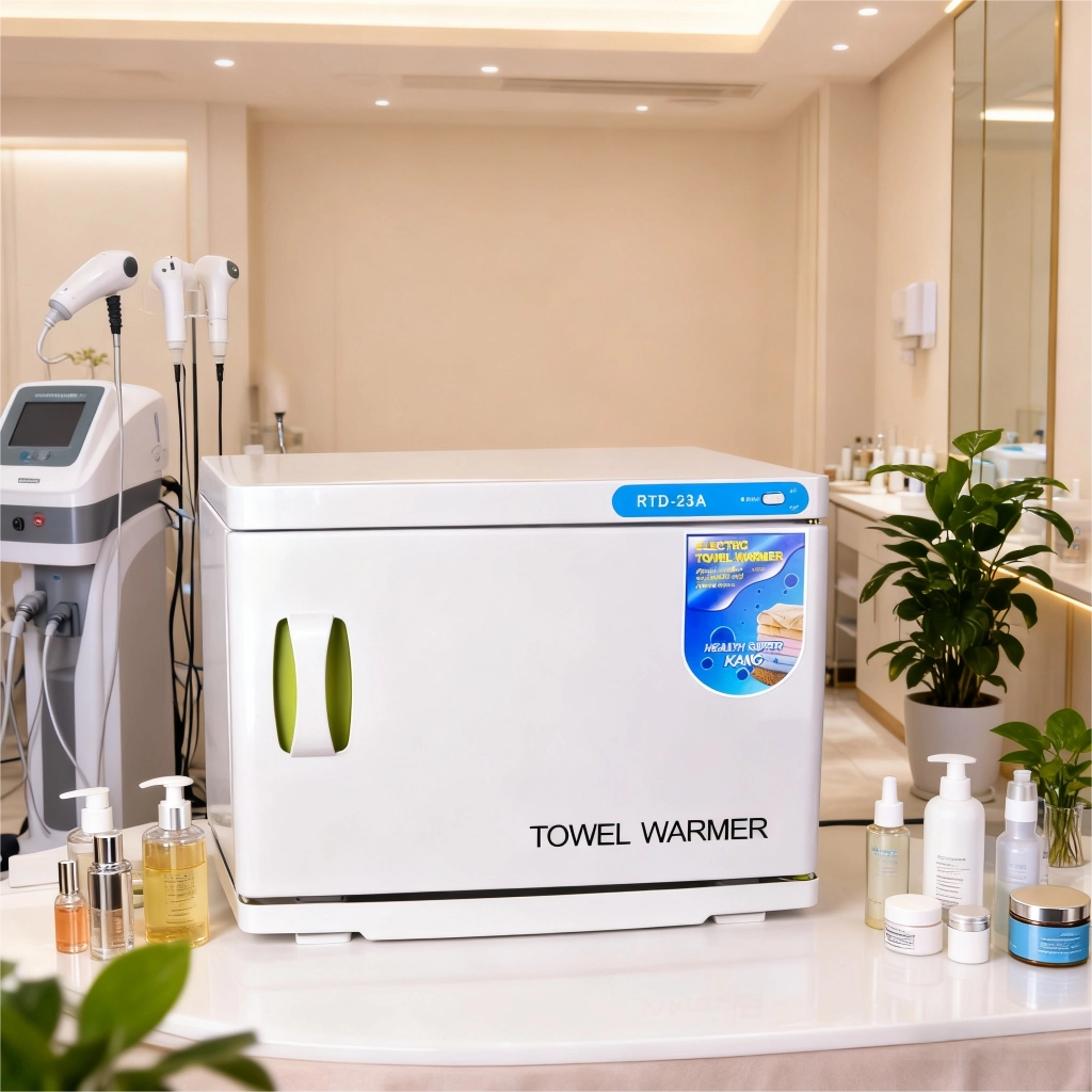 ZMH Scaldasalviette bianco 23L scaldasalviette rotante a 360° asciugasalviette UV per saloni di bellezza e spa