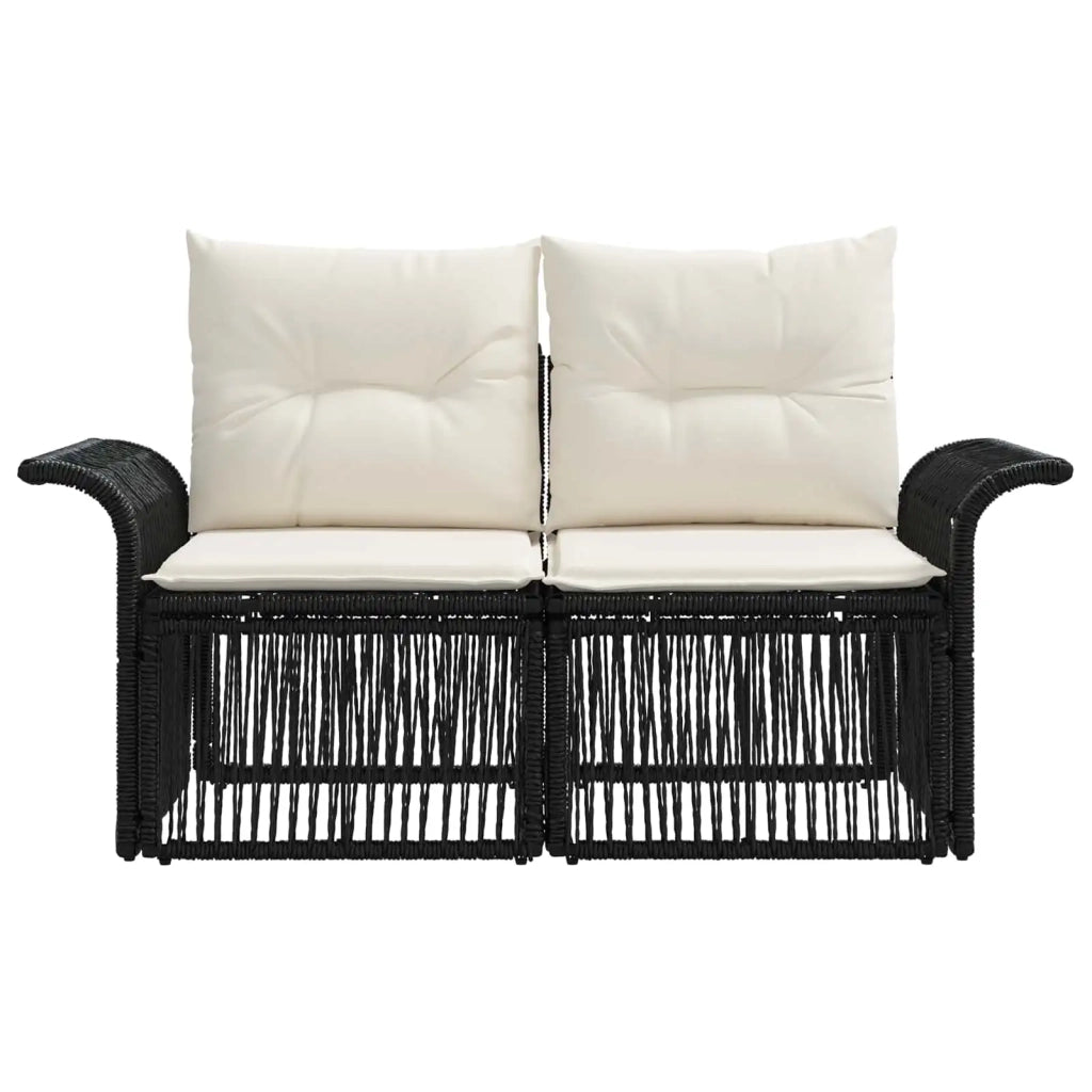 Divano da giardino 2-Numero di posti Nero polyrattan 42026692