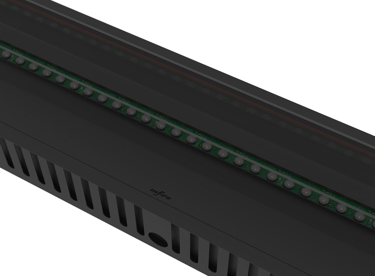 Camino a Vapore Elettrico da Incasso 220x48,5x33 cm Invapo con LED RGB Nero