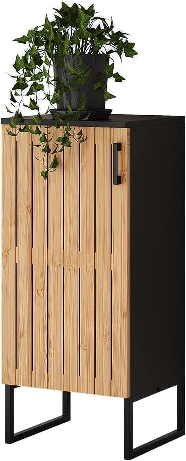 Mobile midi Vayra, nero/bambù, 35 x 81 cm