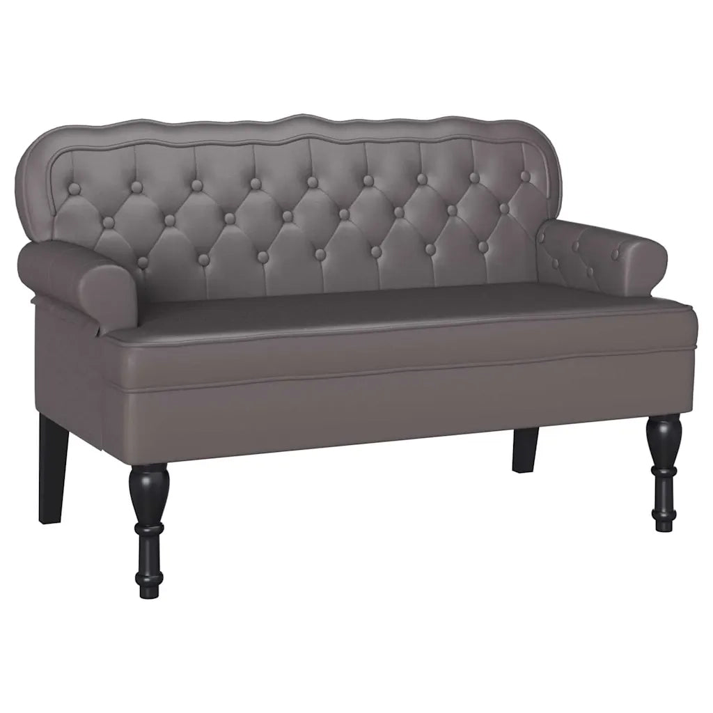 Panca Chesterfield Grigio 119,5 x 64,5 x 75 cm Pelle Sintetica 42019297
