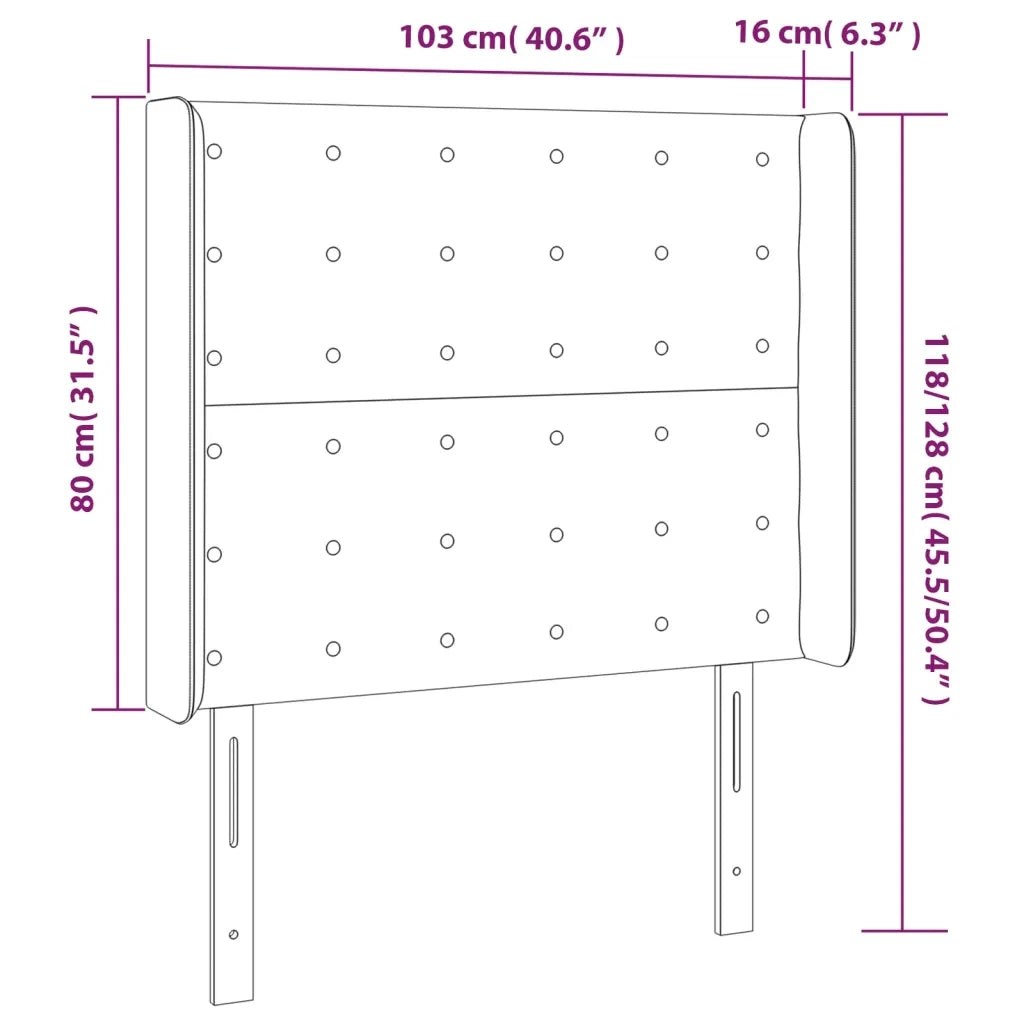Testiera a LED-Testata con LED Cappuccino 103x23x118/128 cm in Similpelle 438534