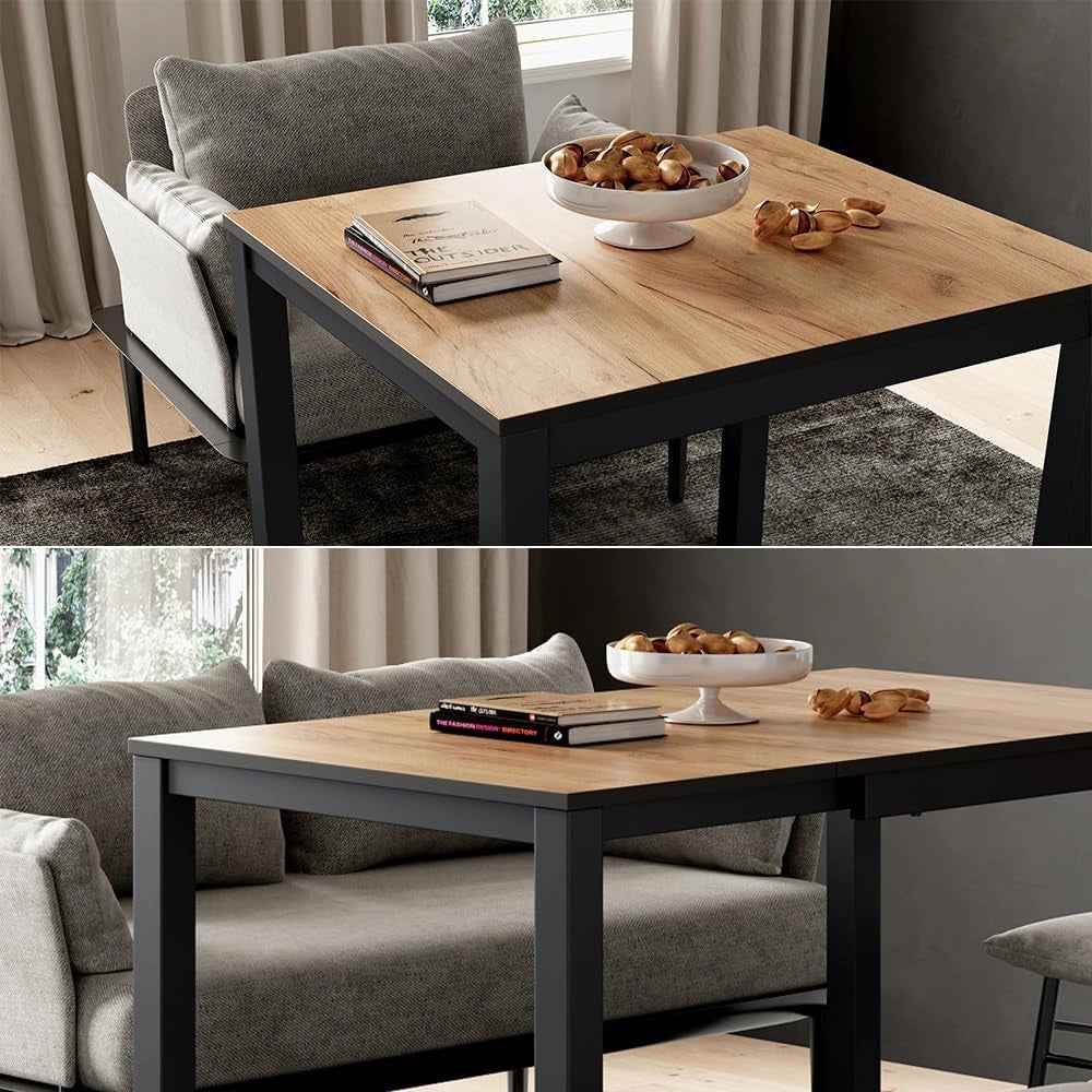 Tavolo da pranzo Granny, Rovere/antracite, 120 x 70 cm Estensibile, con funzione di estensione per lunghezze del tavolo variabili