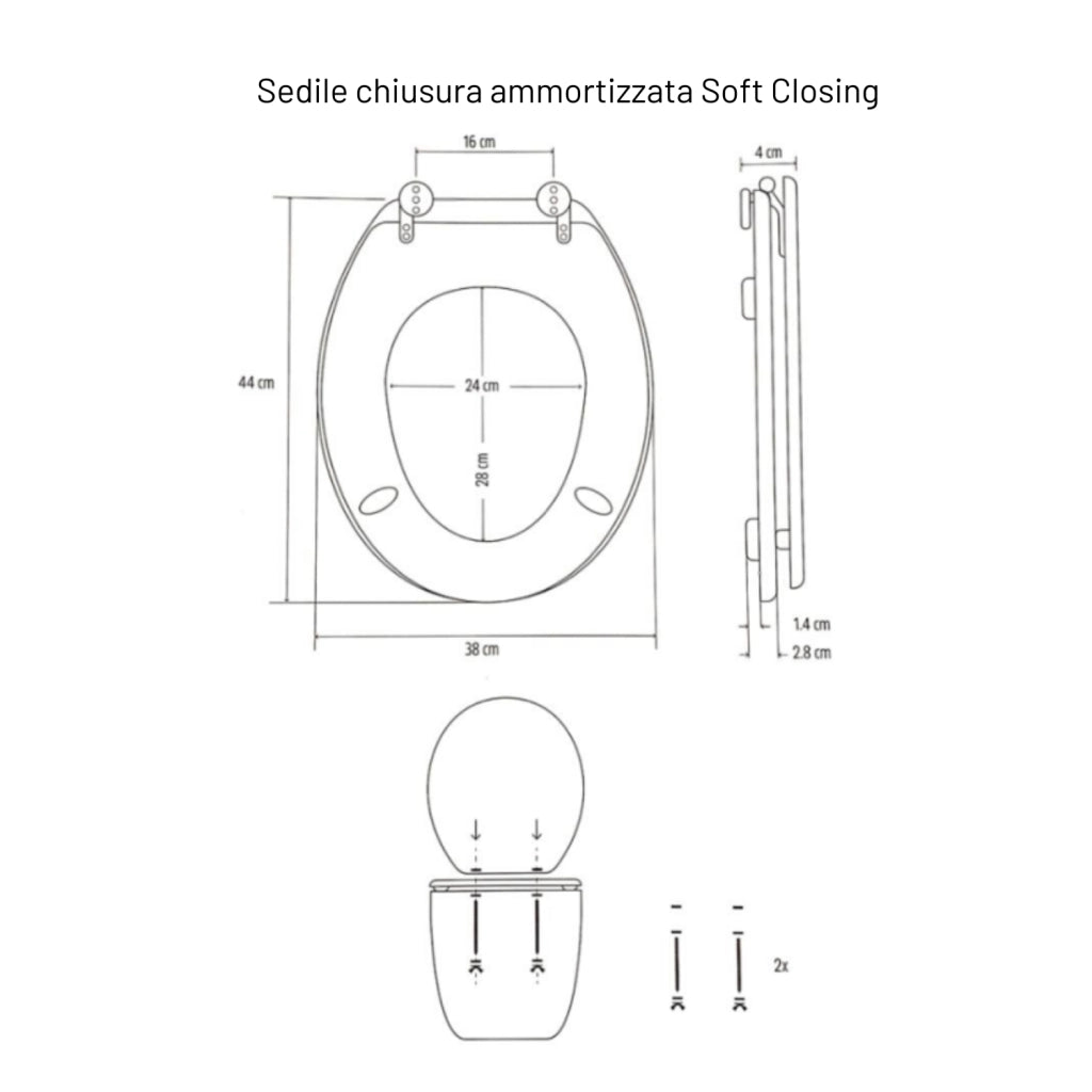 Sedile wc copri vater universale frizionato fantasia in mdf chiusura rallentata *** fantasia decape, confezione 1