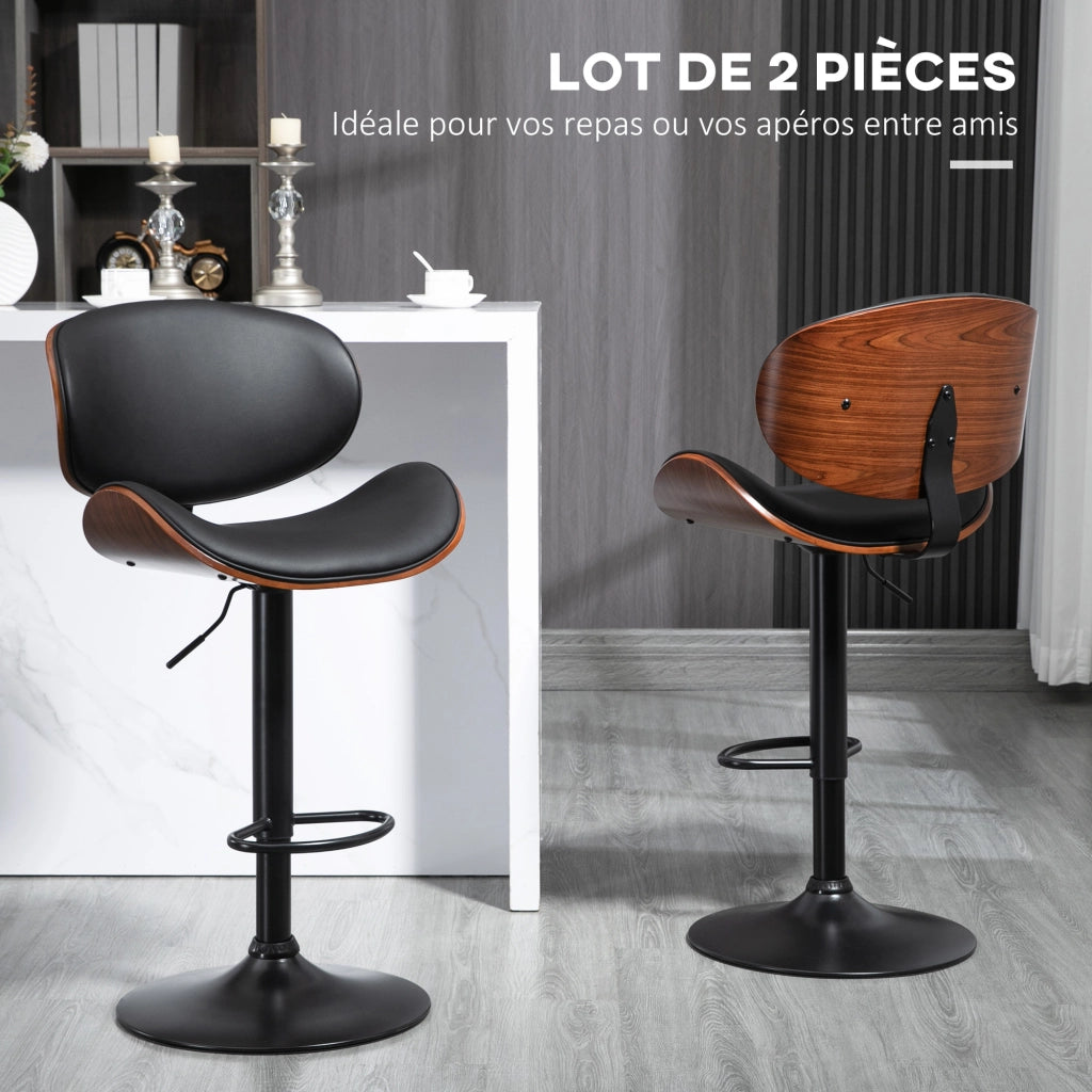 Sgabello da Bar con Altezza Regolabile ¨C Minimal ¨C 53x52x92-112 cm Nero