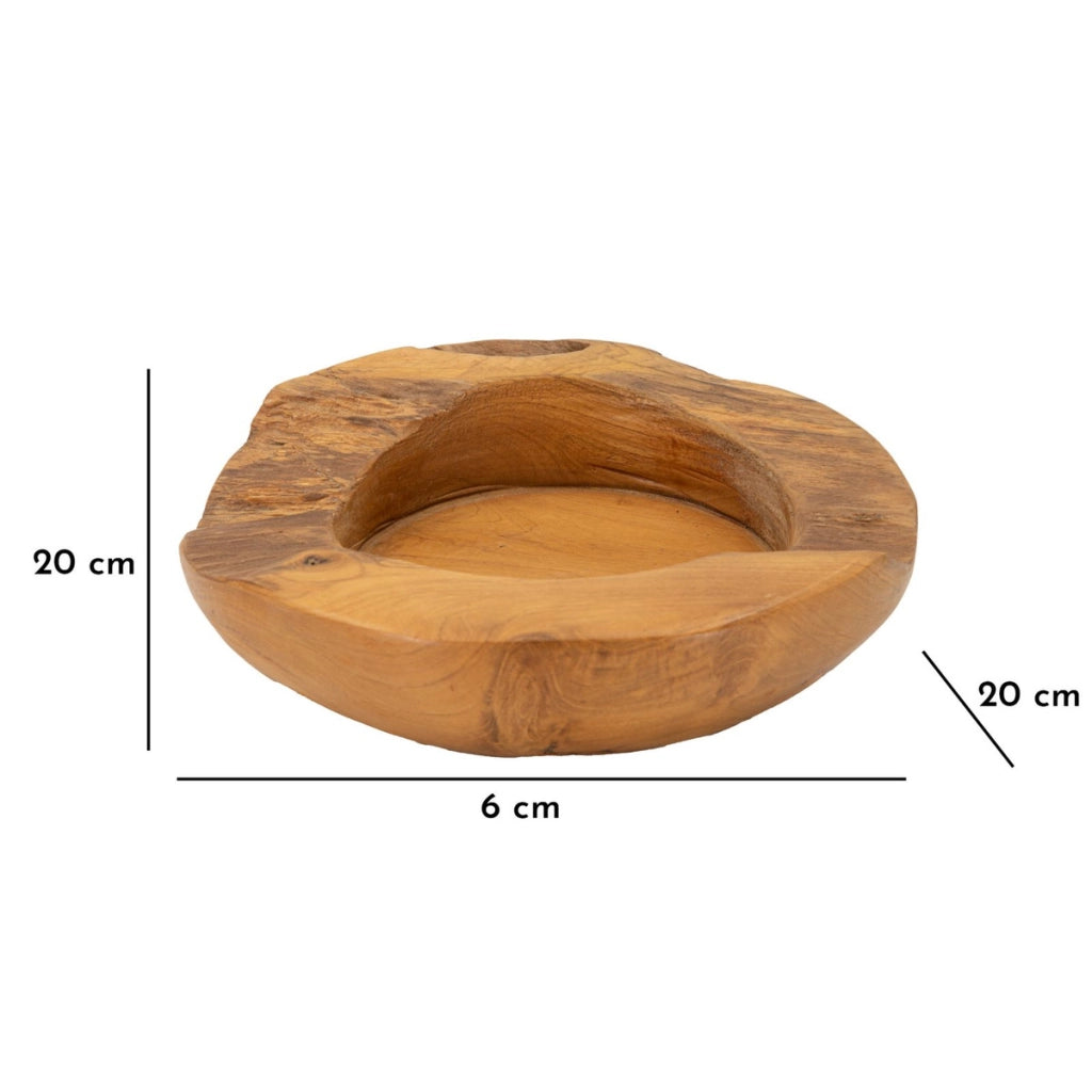 Vassoio Natura 23, Marrone, Legno, 20x20x6 cm
