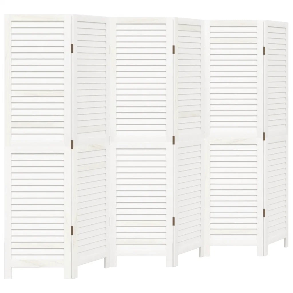 Divisorio Ambienti | Divider per stanze | Paravento 6Pannelli Bianco Legno Massello di Paulownia