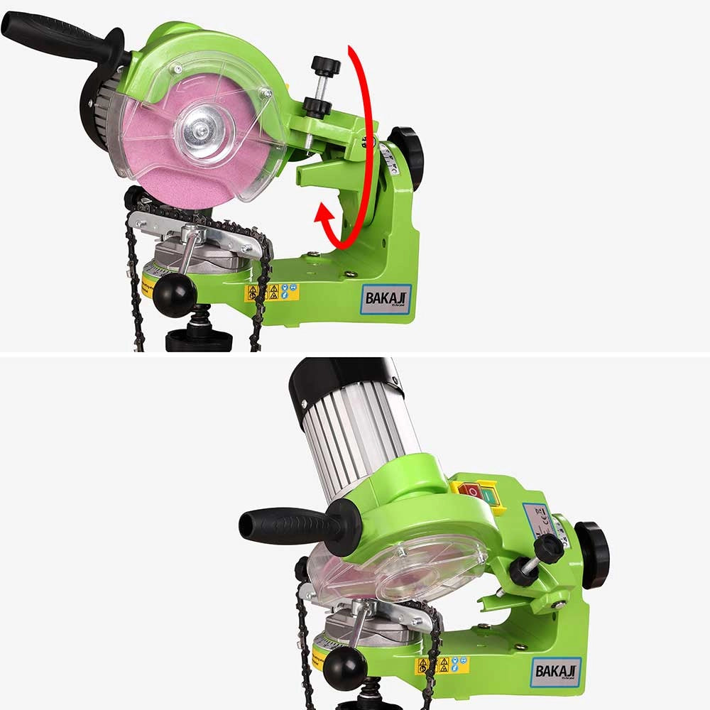 Affilacatene Elettrico 230W 2 Dischi 14,5 cm Affila Catena Motosega da Banco Verde