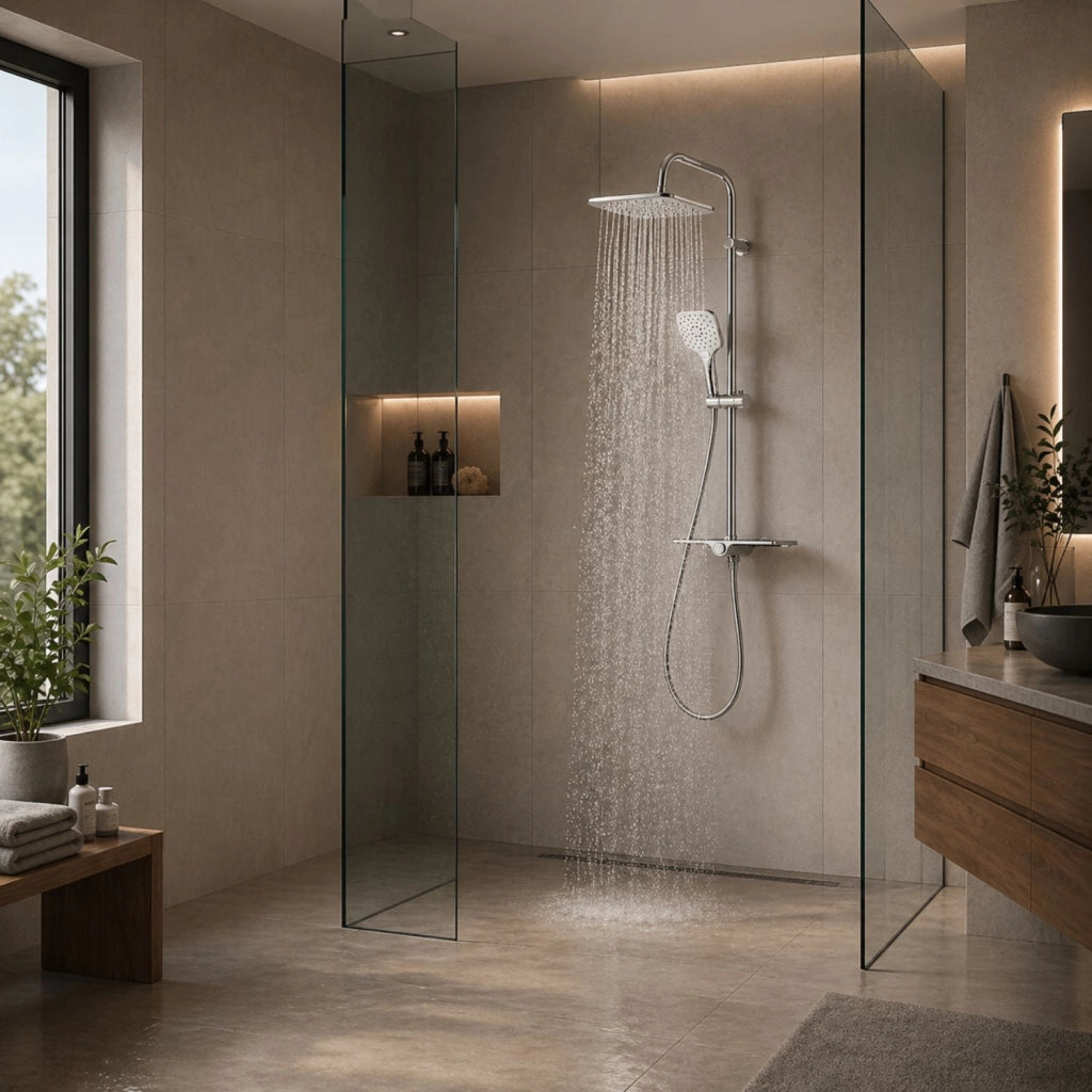 Colonna doccia attrezzata 009 ottone cromato 2 funzioni soffione doccetta quadro *** pezzi 1