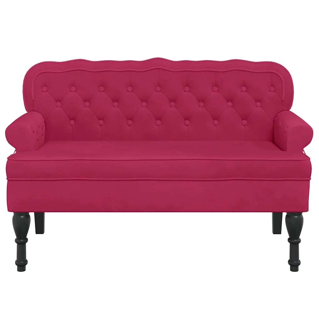 Panca con Schienale Rosso Vino 119,5x64,5x75 cm in Velluto CFW6389382