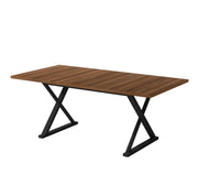 Tavolo da pranzo 180x90x75 cm; per 6-8 persone con gambe a X; MDF noce