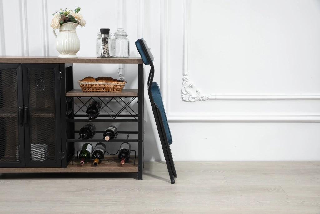 SEDIA Pieghevole Imbottita in velluto blu Set da 2 pezzi