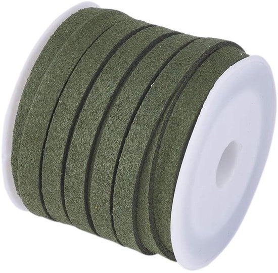 Corda in Pelle Finta 5mm - Corda in Faux Suede - Corda per Gioielli - Stringa di Perle - Corda con Bobina - Leggero e Duraturo - Corda per Gioielli