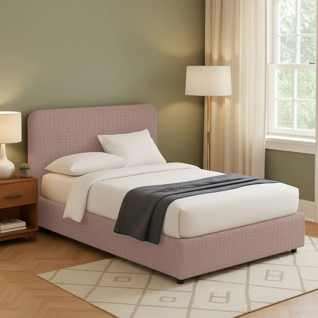 Bury, Letto Matrimoniale Sfoderabile Made in Italy, Rosa Antico