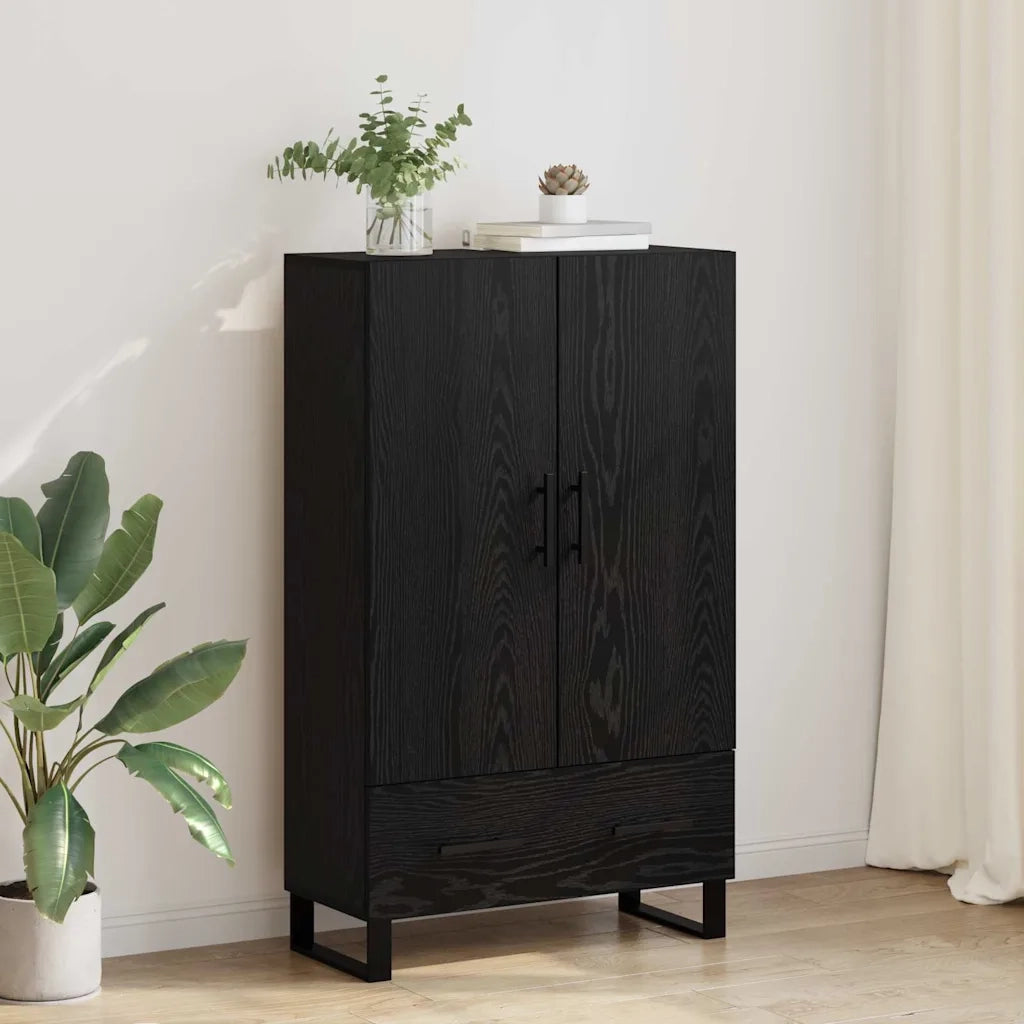 Credenza Rovere Nero 69,5 x 30 x 115 cm Legno multistrato 882498