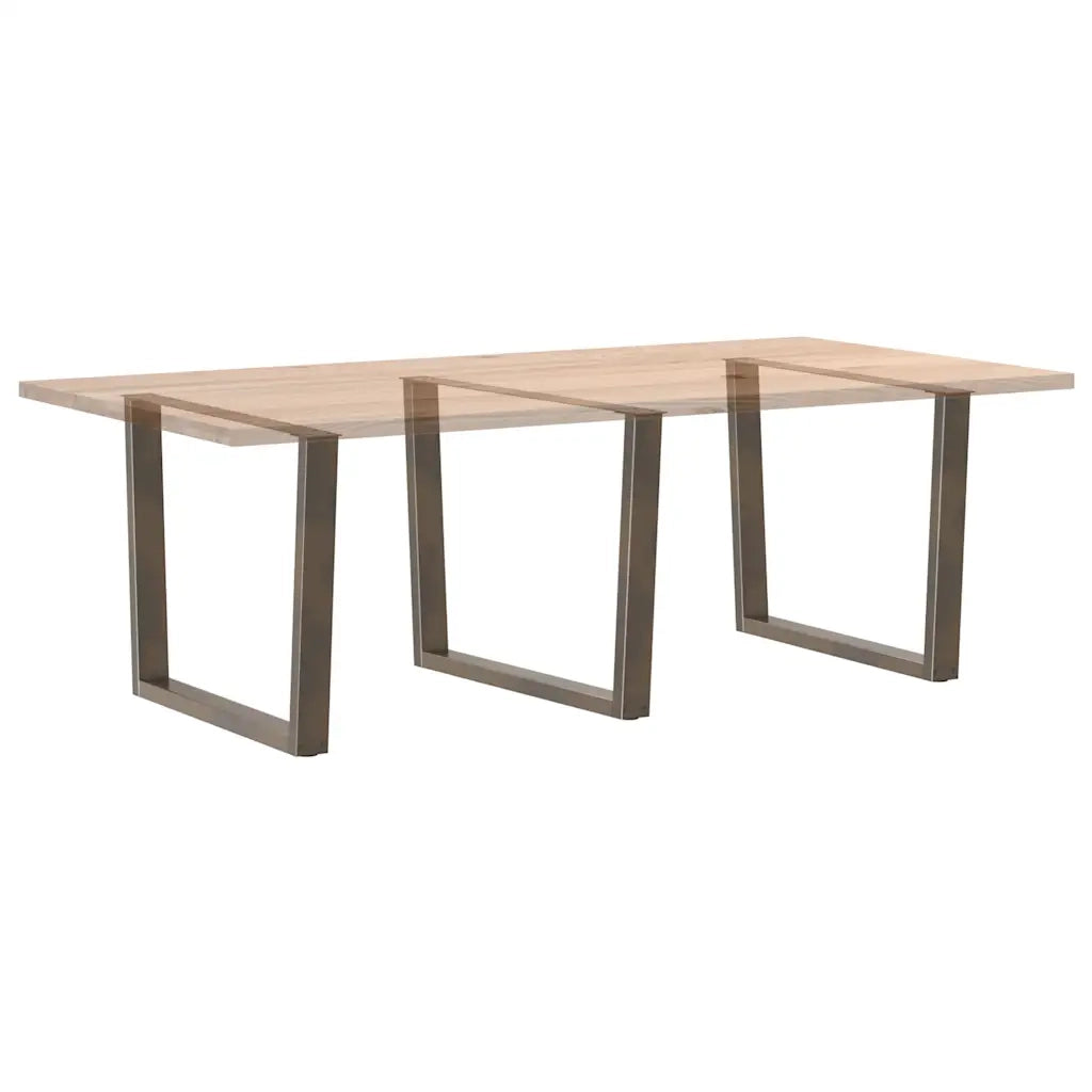 vidaXL Gambe per tavolo da pranzo a forma di V 3 pz in acciaio naturale 100x(72-73,3) cm