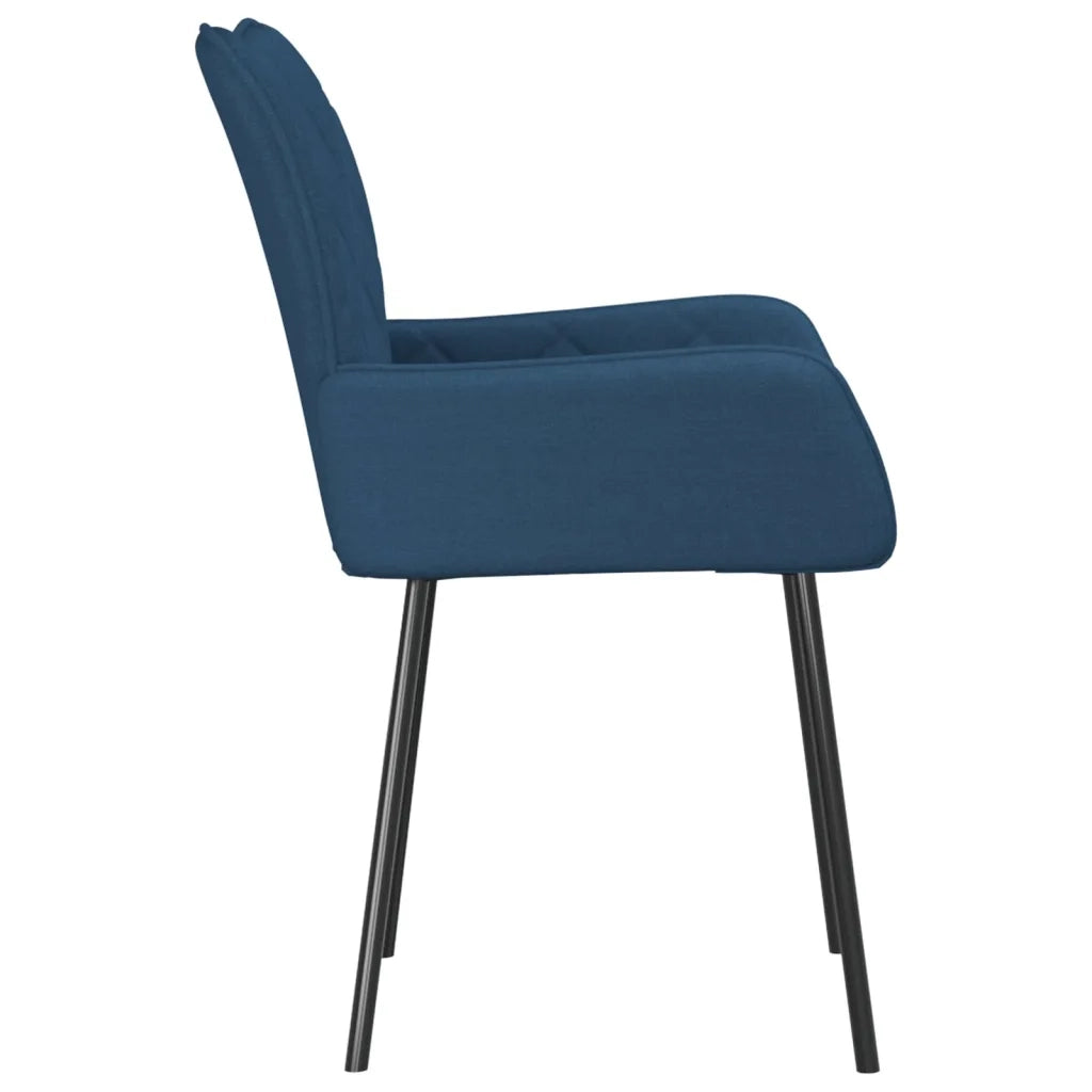 Sedie da Pranzo 2 pz Blu in Tessuto 344843