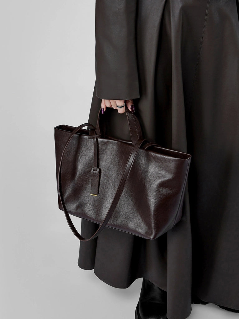 Borsa a tracolla da donna in vera pelle marrone