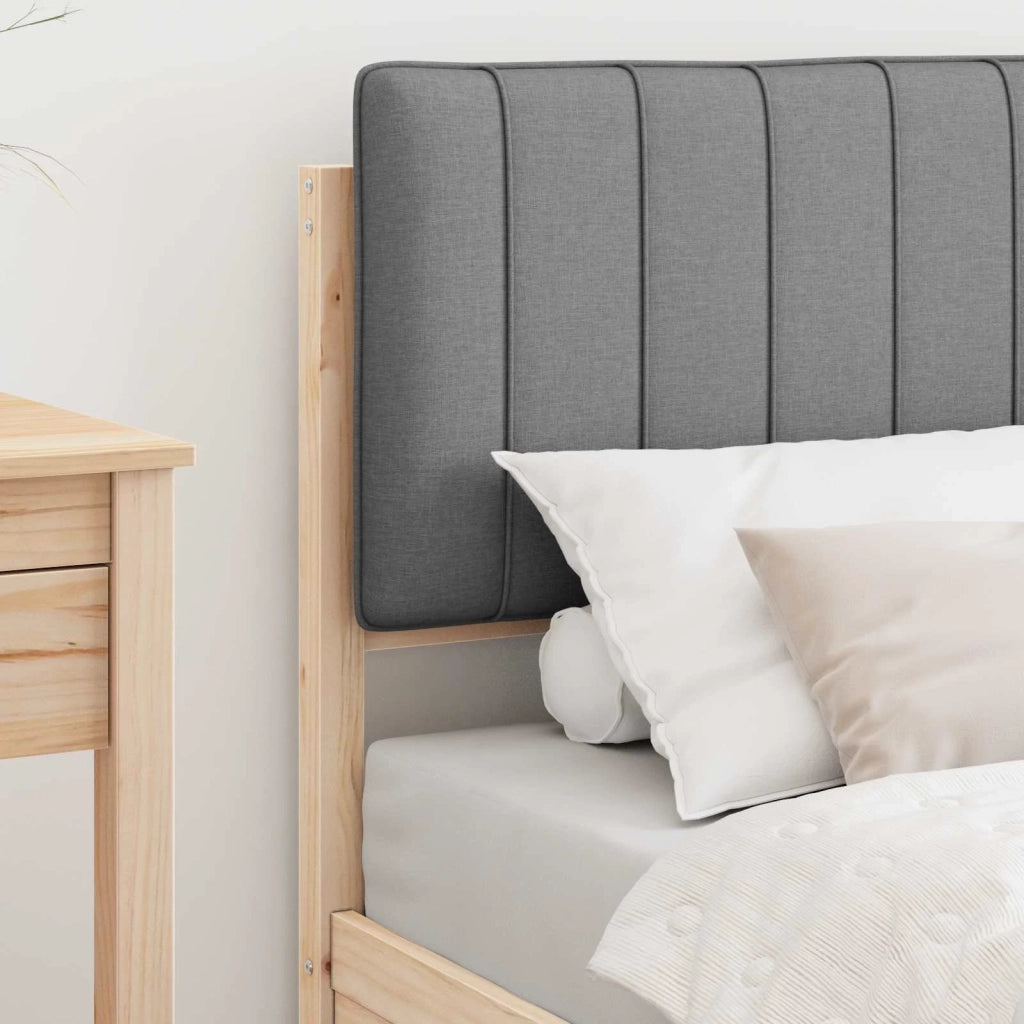 Letto con Testiera Rivestita Grigio chiaro 75 x 190 cm
