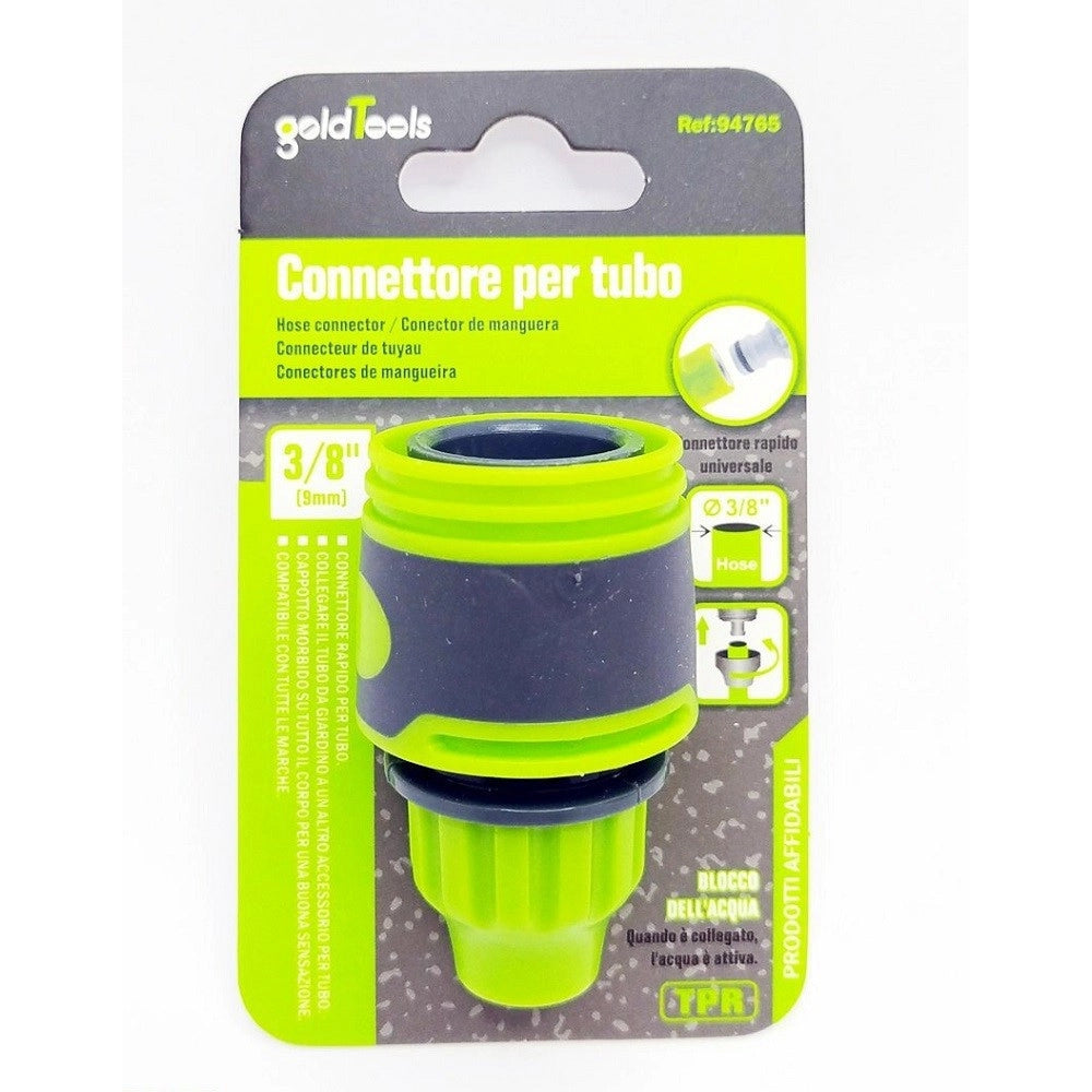 Trade Shop - Connettore Raccordo Con Innesto Rapido Per Tubo Da 3/8" 9mm In Plastica 94765 -