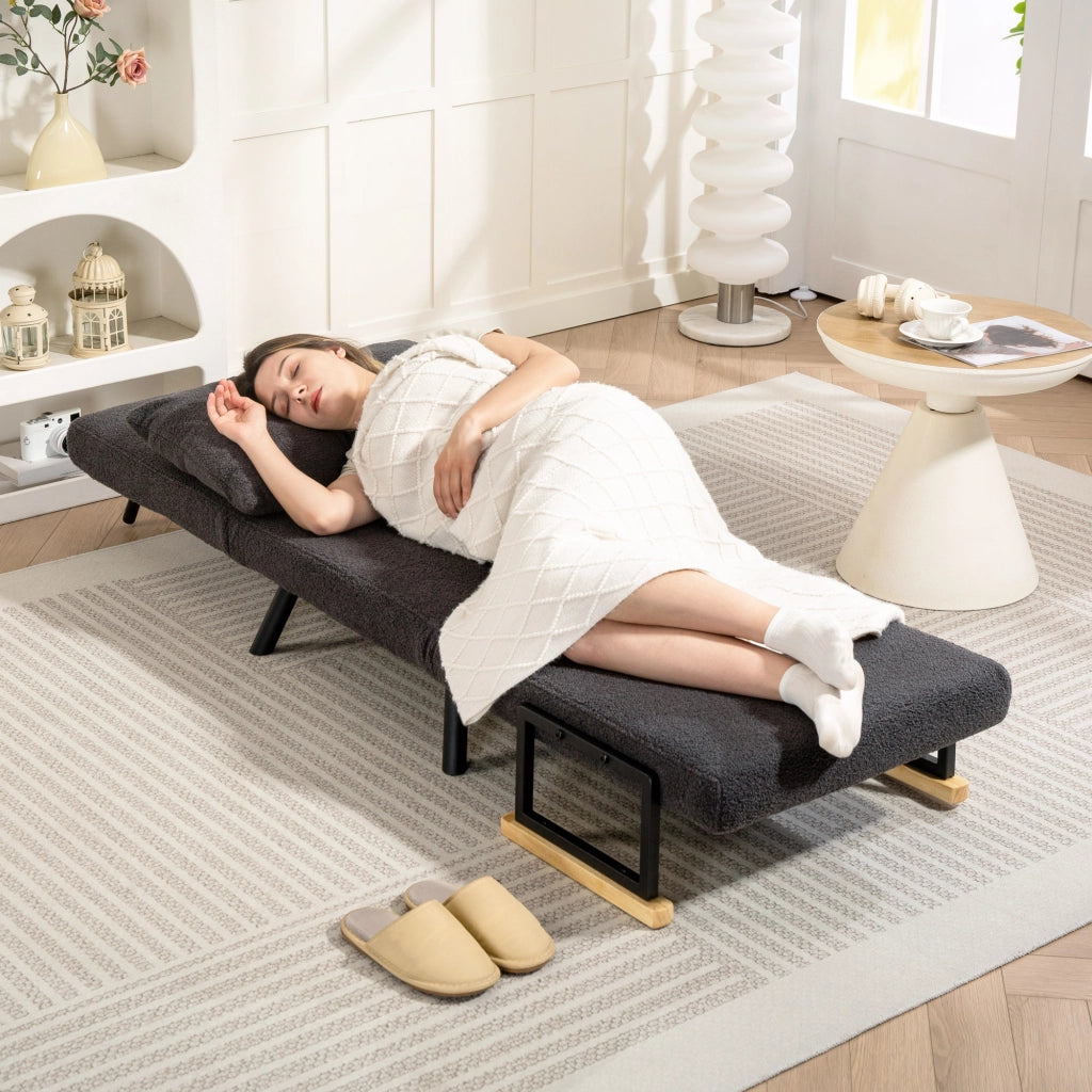 Letto imbottito convertibile 4 in 1 con cuscino ¨C zephmum ¨C grigio 63x73x81 cm