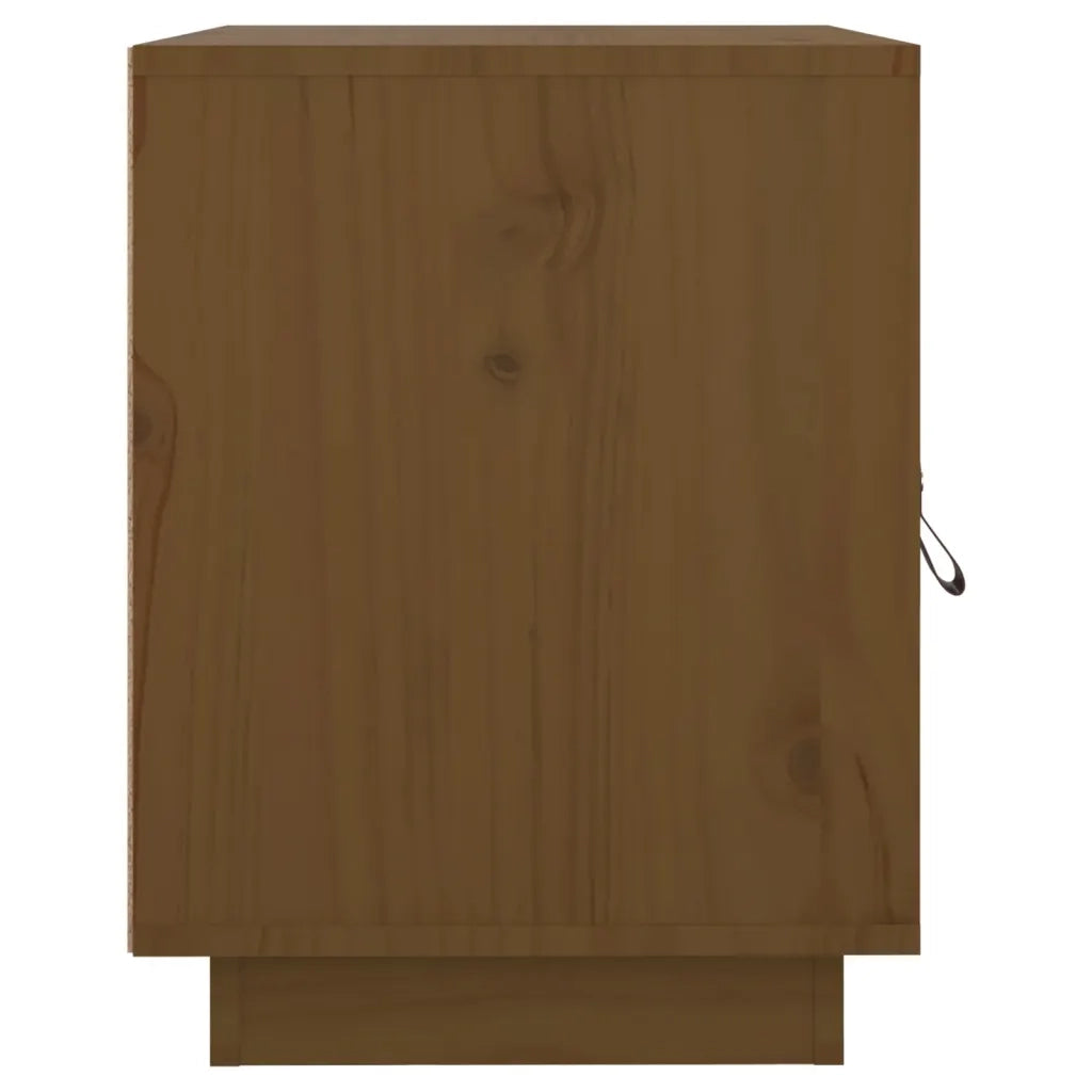 Comodino | Armadio da Notte | Mobiletto da notte Marrone Ambrato 40x34x45 cm in Legno Massello di Pino