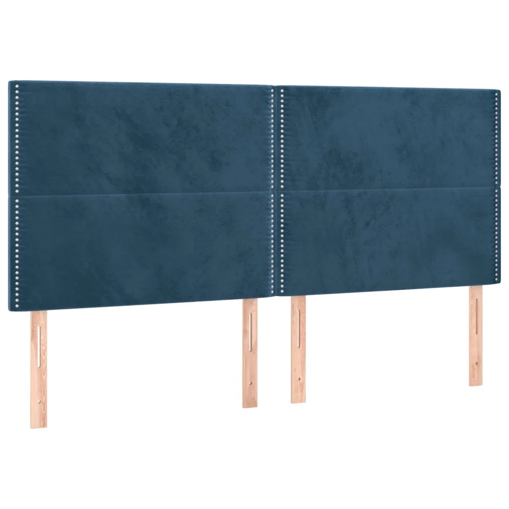 Giroletto a Molle con Materasso Blu Scuro 200x200 cm in Velluto 3129175