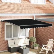 Tenda retrattile-Tenda parasole per balcone Nero 350 x 250 cm Tessuto e Alluminio