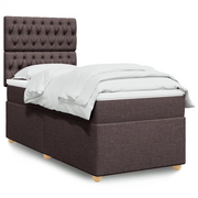 vidaXL Giroletto a Molle con Materasso Marrone Scuro 90x190cm Tessuto