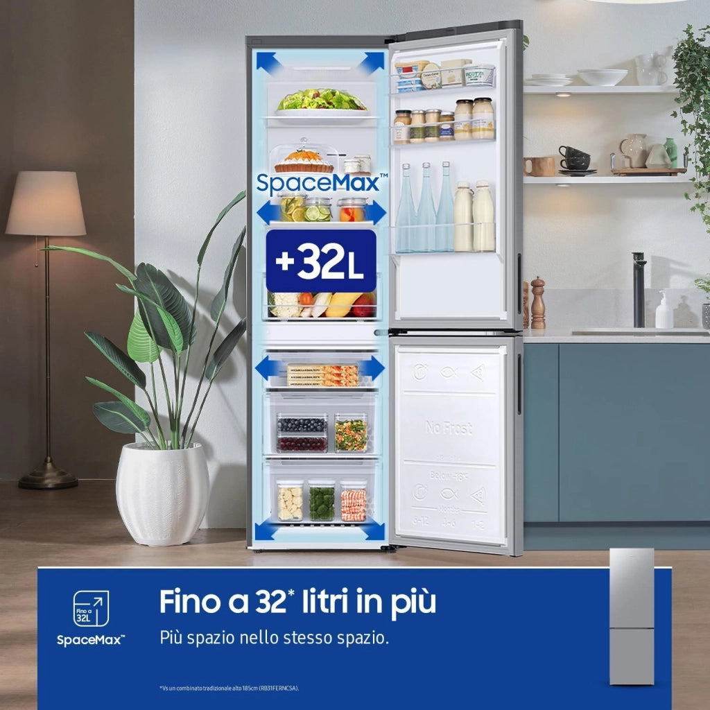 Samsung RB33B610ESA-EF Frigorifero Combinato libera installazione 344 Litri Classe E Inox All Around Cooling