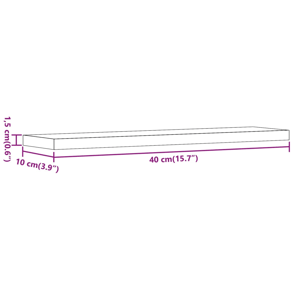 vidaXL Mensole a Parete 4 pz Legno Antico 40x10x1,5 cm in Truciolato