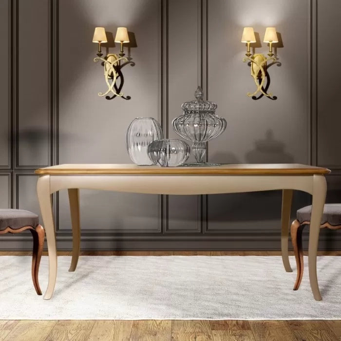 Tavolo allungabile in legno shabby bicolore 180x100 a 220x100 (204) - Mobili 2G