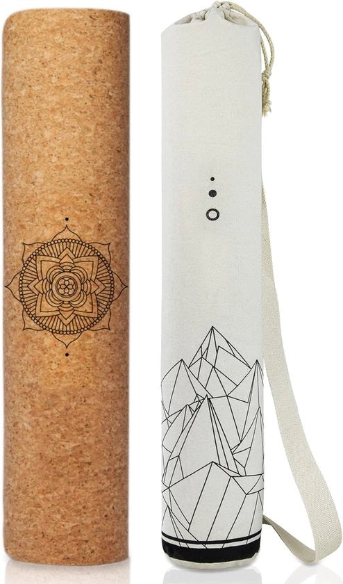 Mat di yoga in kurk e TPE - 4 mm con superficie antiscivolo senza ftalati